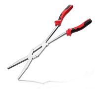 LEONTOOL 13" Long Flat Nose Serrated Jaw Dual Pivot Extra Long Reach Compound Action with TPR Handle Double-Joint Flat for Hard to Reach Narrow Spaces