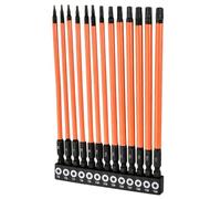 LEONTOOL 13Pcs 6-Inch Impact Long Torx Bit Set, T5 - T40 Security Torx Bits with Magnetic Tips, S2 Alloy Steel Tamper Proof Star Bits, 1/4" Hex Shank, for Impact Drivers, Drills, and Screwdrivers