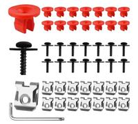 LEONTOOL 15 Sets T30 Engine Splash Shield Guard Undertray Cover Screws Bolt Nut Clip Kit, T30 Torx Bolt with Nylon Retainer & U Nut Fits for Ford Focus Fusion Escape Explorer C-Max Transit Connect