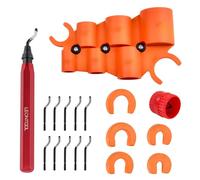 LEONTOOL 18 Pcs 1/4-1 Inch Depth Gauge and Pipe Deburring Tool, Push-fit Disconnect Clip for Sharkbite Fittings, Inner Outer Reamer Tube Chamfer Tool with 10 Blades for PEX Copper PVC PPR CPVC Pipes