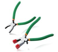 LEONTOOL 2-in-1 Glass Cutting Tool Kit - Running Pliers & Grozer Pliers with Rubber Tips for Key Fob Hardware Install & Stained Glass Work