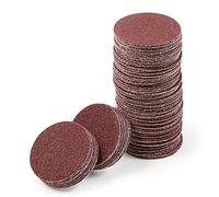 LEONTOOL 2 Inch Hook and Loop Sanding Discs 60 Grit 100Pcs Sandpaper Discs for Random Orbital Sander Pads Grinding Polishing Metal Wood Rubber Leather Plastic Stone Glass