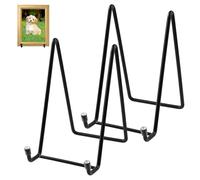 LEONTOOL 2 Pack 6 Inch Plate Stands for Display, Plate Holder Display Stand, Picture Frame Stand Black Metal Frame Holder Stands for Book, Small Easel, Decorative Plates, Photo and Platter