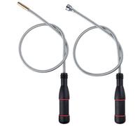LEONTOOL 2 Pcs Flexible Magnetic Pickup Tool Set 23.6" Bend-It Magnet Snake Pick-Up, Flexible Bendable Long Magnetic Pickup Tool for Hard to Reach Keys Bolts Nuts Screws, 7mm and 13mm Magnetic Heads