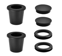 LEONTOOL 2 Pcs Patio Table Umbrella Hole Ring Plug with 2 Pcs Cover, Silicone Pool Sleeve Stabilizer Cone Wedge Holder, Table Ring Insert for 2 to 2.5 Inch Patio Tables Hole and 1.5 Inch Pool Umbrella