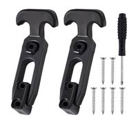LEONTOOL 2 Pcs Rubber Flexible T Handle Hasp Draw Latch for Tool Box, Cooler, Golf Cart, Off-Road Vehicles, Boat, Farm Machinery or Engineering Machine Hood, Screws & Screwdriver Included, Black