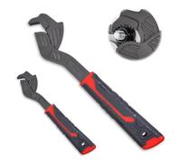 LEONTOOL 2 PCS Self Adjusting Pipe Wrench Set, 8 12 Inch Quick Pipe Vise Micro 5 Wrench for 9-43mm Nuts, 40CR-V 3-Side Teeth Multifunctional Self Locking Wrenches for Car Bicycle Plumbing Repairs
