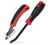 LEONTOOL 2 PCS Staple Remover Tools Heavy Duty Stapler Puller Lifter Tack Puller with Double Pronged Head, Upholstery Tools for Furniture, Floor, Wooden Case, Carton, Carpet, Construction