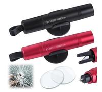 LEONTOOL 2 Pcs Window Breaker Seatbelt Cutter 2-in-1 Portable Car Safety Hammer Emergency Escape Tool, Seat Belt Cutter and Glass Breaker Window Punch Auto Interior Accessories for Underwater and Land