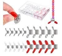 LEONTOOL 20 Pcs Bead Clamps for Jewelry Making Creative Bead Wire Ends to Prevent Beads from Falling, Spring Steel, Mini Spring Clamps Beading Tools Jewelry Tool for DIY Bracelets Necklaces with Case