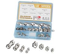 LEONTOOL 20 Pcs Poly Rope Connector Clamp 304 Stainless Steel Duplex Wire Rope Clip Cable Clamp 1-Post Wire Rope Clip for Electric Wire Fences Connection