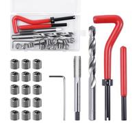 LEONTOOL 20 Piece M10 x 1.5mm Thread Repair Insert Kit, Metric Stainless Steel Helicoil Kit with HSS Drill Bits, Portable Rethreading Tool Kits, Compatible Hand Tool Set for Auto Repairing