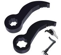 LEONTOOL 2Pcs Pry Bar Wrench Adapter Head, 3/8“ 1/2” Drive Adjustable Angle Crowbar Adapter Head Tool, Heavy-Duty Ratchet Pry Bar Attachment, Half Shaft Removal Car Repairing Tools for Tight Spaces