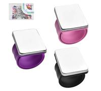 LEONTOOL 3 PCS Magnetic Pin Holder Wrist Band, Magnetic Sewing Pincushion with 100 PCS Map Pins, Wristband for Hair Stylist and Sewing Braiding,Bobby Pin Magnet Holder, Black, Pink, Purple
