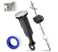 LEONTOOL 3 Pcs Sink Drain Parts, Lavatory Pop up Stopper Assembly with Plug, Faucet RP5648BN Drain Stopper, Pivot Rod Bathroom Sink Repair Kit for Price Pfister & Popular Brand, 18MM Ball, Chrome