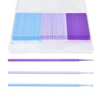 LEONTOOL 300 Pcs Touch Up Paint Brushes for Automotive Paint Chip Repair, Clearance Cleaning, Fine Repair Paint Brush Disposable Micro Applicator (L:2.5mm,Blue/M:2.0mm,Purple/S:1.5mm,Light Purple)