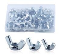 LEONTOOL 35PCS SAE Sizes Wing Nuts Assortment Kit 1/4"-20, 5/16"-25, 3/8"-16 Zinc Plated Wingnuts Fasteners Parts Butterfly Wing Nut Hand Twist Tighten Ear Wingnuts for Mechanical Electronic Furniture