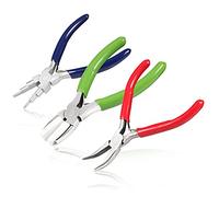 LEONTOOL 3Pcs Jewelry Pliers Kit Including 6 in 1 Bail Making Looping Pliers, Nylon Nose Pliers, Bent Nose Pliers for Jewelry Making Wire Beading Looping Shaping DIY Hobby Projects Tools