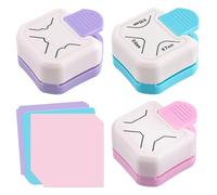 LEONTOOL 3Pcs Paper Corner Rounder, (R4mm+R7mm+R10mm) 3 Way Beauty Shape Corner Punch, Chamfer Tag Punch, Paper Edge Cutter for Papers Crafts DIY Projects, Laminate, Photo, Cardstock, Scrapbooking