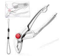LEONTOOL 4-Inch Mini Water Pump Pliers, Quick Adjust Groove Joint Pliers | V-Jaw, with Phillips & Slotted Screwdriver Bits in Handle, Push Lock, for Nuts, Bolts, Tight Spaces, Tongue and Groove Pliers