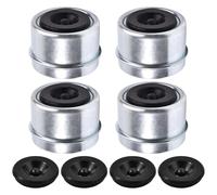 LEONTOOL 4 Pcs 1.98" Trailer Axle Dust Cap Cup Grease Cover with Extra 4 Rubber Plugs, Trailer Hub Cap Trailers Axle Wheel Hub and Bearing Dust Caps for Most 2000 to 3500 Pound Axles Dexter EZ Lube