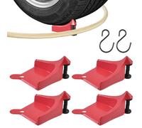 LEONTOOL 4 Pcs Car Hose Guide, Detailing Tire Hose Guide, Tire Hoses Roller for Car Washing Preventing Pressure Washer Stuck Under The Wheels, Plastic Wash Tool to Avoid Snagging(Red)