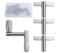 LEONTOOL 4 PCS Drum Tuning Key 3 Universal Drum Keys and Continuous Standard Motion Speed Key Drum Tuner Accessories Percussion Hardware Tool for Acoustic and Electronic Drums, Chrome-Plated Steel