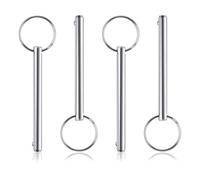 LEONTOOL 4 Pcs Quick Release Pin 1/4" Diameter(6mm) Bimini Top Pins, Total Length 2-3/4"(70mm), Usable Length 2-3/8"(60mm), Anti-Rust Push Lock Pin Marine Hardware for Ship Outfitting & Shipbuilding