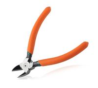 LEONTOOL 45 Angled Wire Cutters for Crafting, Flush Cut Plier for Jewelry Making, Electronic, Model, Floral (Orange & Green)