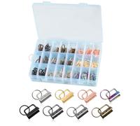 LEONTOOL 48 Pcs Key Fob Hardware Set 8 Colors Keychain Fob Hardware 1.25 Inch for Wristlet Keychain, Key Lanyard and Key Chain Making