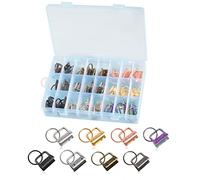 LEONTOOL 48 Pcs Key Fob Hardware Set 8 Colors Keychain Fob Hardware 1 Inch for Wristlet Keychain, Key Lanyard and Key Chain Making