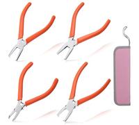 LEONTOOL 4PCS Small Flush Cut Pliers Sets, 38 & 90 Degree Angle Tip Precision Engineer Tip Cutter, Ultra Sharp Long Nose End Cutting Plier, Transverse End Cutter for Electronics Jewelry Making Models