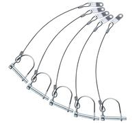 LEONTOOL 5 Pcs Trailer Coupler Pin 5/16-Inch Diameter x 1-3/4-Inch Trailer Hitch Locking Pins with Chain, Wire Shaft Locking Pin Wire Lock Pins for Farm Trailers Wagons Towing Lawn and Hitches