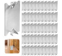 LEONTOOL 50 PCS Anti-Nail Protection Plate Shield, 1.5 x 2.5 Inch Nail Plates for Wood Studs, Steel Cable Protector Plate with Sharp Pointed Prongs, Nails Stopper Plates for Protecting Plumbing Wiring