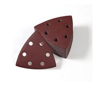 LEONTOOL 50 Pcs Triangular Sanding Pads 3-1/2 Inches, Hook and Loop Sanding Disc 6 Holes, Detail Sandpaper 800 Grit, Sanding Sheets Sanding Paper for Wood Metal Polishing