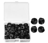 LEONTOOL 50Pcs M6 x 1.0mm Locknuts, Metric Self-Lock Nylon Inserted Hex Lock Nuts Black Zinc Plated 304 Stainless Steel Self Clinching Nut for Auto, Machine, Furniture, Tiny Nut with Storage Box