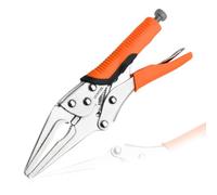 LEONTOOL 6.5" Long Nose Locking Pliers, Needle Nose Vise Grips, Forged Carbon Steel, Anti-Slip TPR Handle, Adjustable Clamping Pressure, Quick Release, Multipurpose Clamping Tool for Tight Spaces