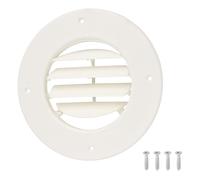 LEONTOOL 6.5" RV Ceiling Vent Covers for Inside Camper, ABS Round RV Air Conditioner Ceiling Vent Deflectors with Fully Adjustable Rotatable Louver for Directional Airflow, Fits 4-5/8" Ducts, White