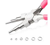LEONTOOL 6 in 1 Bail Making Pliers Wire Looping Pliers 6 Step Wire Looper | Loop Sizes 3-10mm, For Bending Loops and Rings, Jewelry Making Supplies, PVC Handle, Spring Loaded