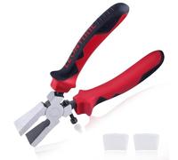 LEONTOOL 6-inch Glass Breaking Pliers Flat Jaw Key Fob Pliers with Rubber Tips, Stained Glass Tools Mosaics Breaking Tool with Adjustable Screw for Key Fob Hardware Install and Stained Glass Work