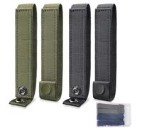 LEONTOOL 6 Inch Molle Straps with Snaps, 4 Pack Nylon Panel Straps Molle Attachment Strap Military Backpack Accessories Snap Strap Tactical Strap Connectors for Backpack and Outdoor Bag