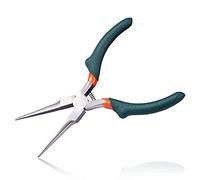 LEONTOOL 6-Inch Precision Needle Nose Pliers for Jewelry Making, Convex Shoulder Long Nose Pliers with Extra Long Tapered Jaw Spring Loaded Pliers Repair Tool for Clamping Bending Winding
