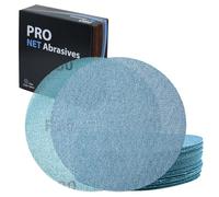 LEONTOOL 6 Inches Mesh Abrasive 80 Grit Hook and Loop Drywall Sanding Disc, Box of 25 Discs Mesh Sandpaper Net Sander Disc Abrasives Pads Mesh Sanding Pads for Metal, Wood, Composites