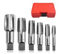 LEONTOOL 6 PCS NPT Pipe Tap Set 1", 3/4", 1/2", 3/8", 1/4" 1/8"Thread Forming Tap, NPT Taps Set for Accurate Threads, Assorted Plumbers Mechanics DIY Thread Cutting Tools with Storage Case