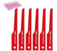 LEONTOOL 6Pcs Air Reciprocating Saw Blades 14 TPI Fits Standard 1/2" Shank Air Reciprocating Saws, 4-Inch Bi-Metal Air Body Saw Blade for Wood & Metal Cutting, Drywall, Plastic and Composite Materials