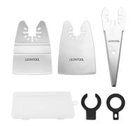 LEONTOOL 6PCS Oscillating Tool Scraper Blades, Universal Oscillating Multitool Blades - Tapered Curved Flexible Scrapers with Adapters for Scraping Cutting Removing Carpet Tile Paint Caulk Adhesive