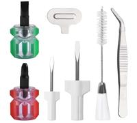 LEONTOOL 7-Piece Sewing Machine Cleaning Kit Includes Needle Plate Screwdriver Tweezers Double Headed Lint Brush Ultra Short Flathead and Stubby Phillips Screwdrivers Sewing Machine Repair Tool