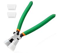 LEONTOOL 8-Inch Glass Running Pliers With 2 Pairs of Rubber Tips - Curved Jaws for Wristlet Keychain, Key Lanyard Making and Stained Glass Work
