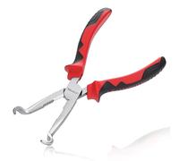 LEONTOOL 8 Inch Offset Spark Plug Boot Removal Pliers Serrated Jaws Hose Grip Pliers with Wire Cutter Hose Ring Plers TPR Handle Ring Nose Plers Circle Pliers for Tight Spaces, 3/5-Inch Diameter