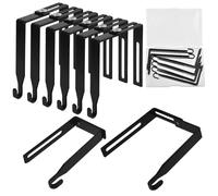 LEONTOOL 8 Pack Adjustable Cubicle Wall Hooks, Universal Partition Metal Cubicle Hooks Door Hanger, Over The Door Mirror Hook, Fit Panels with 1.46" to 2.17" Thickness, for Office Whiteboard